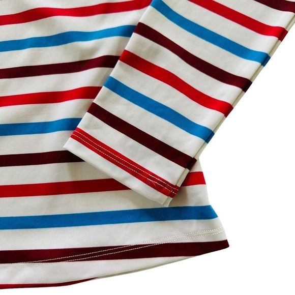 SPANX OCEAN STRIPES HIBISCUS RASH GUARD SWIM SHIRT SIZE SMALL - Picture 5 of 9